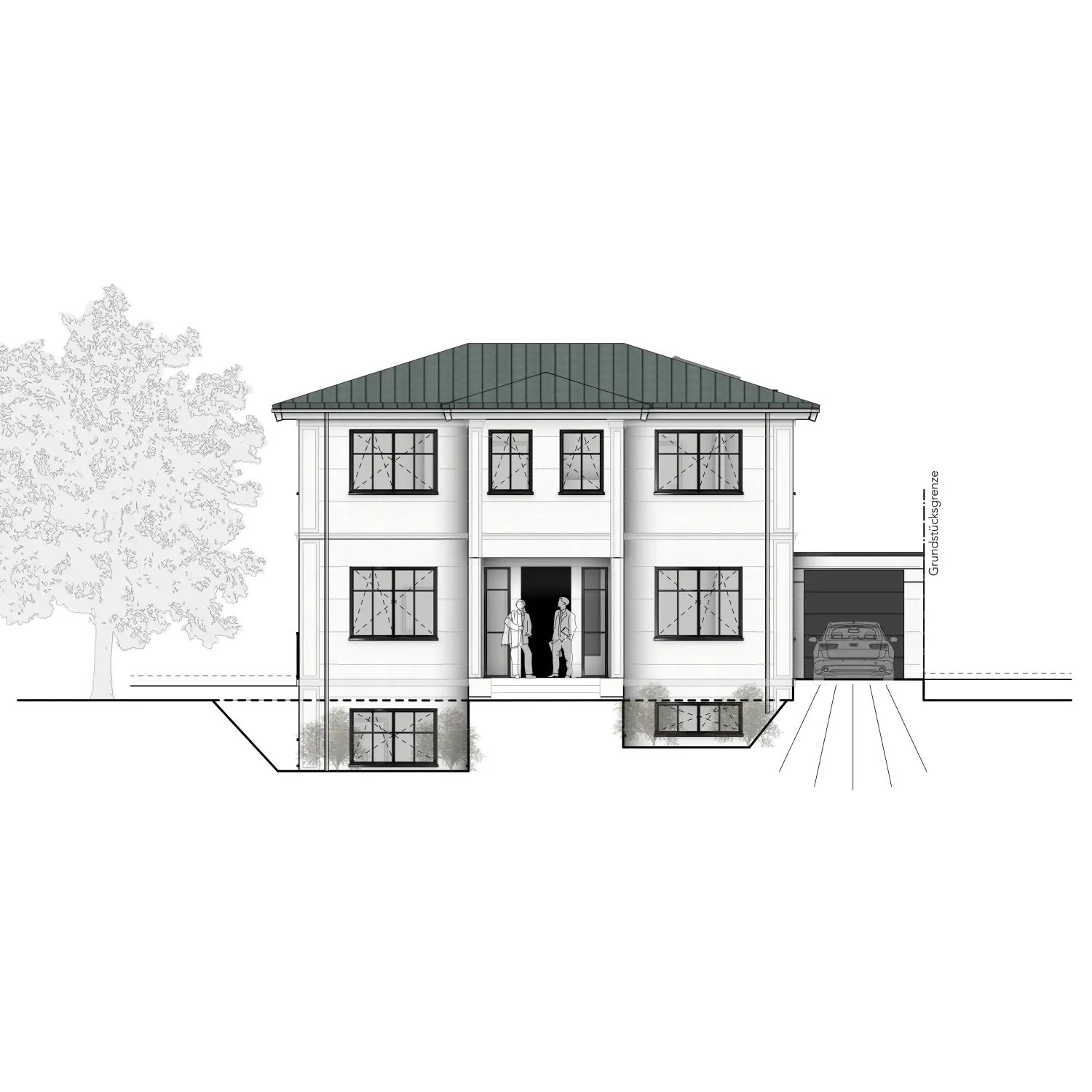 Stadtvilla im Stil der Neoklassizistischen Moderne von Sandra Johnson Architektin & Innenarchitektin