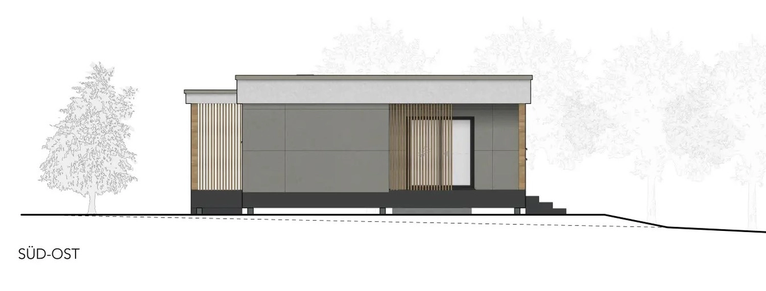 Bungalow in Modulbauweise mit Carport von Sandra Johnson Architektin & Innenarchitektin