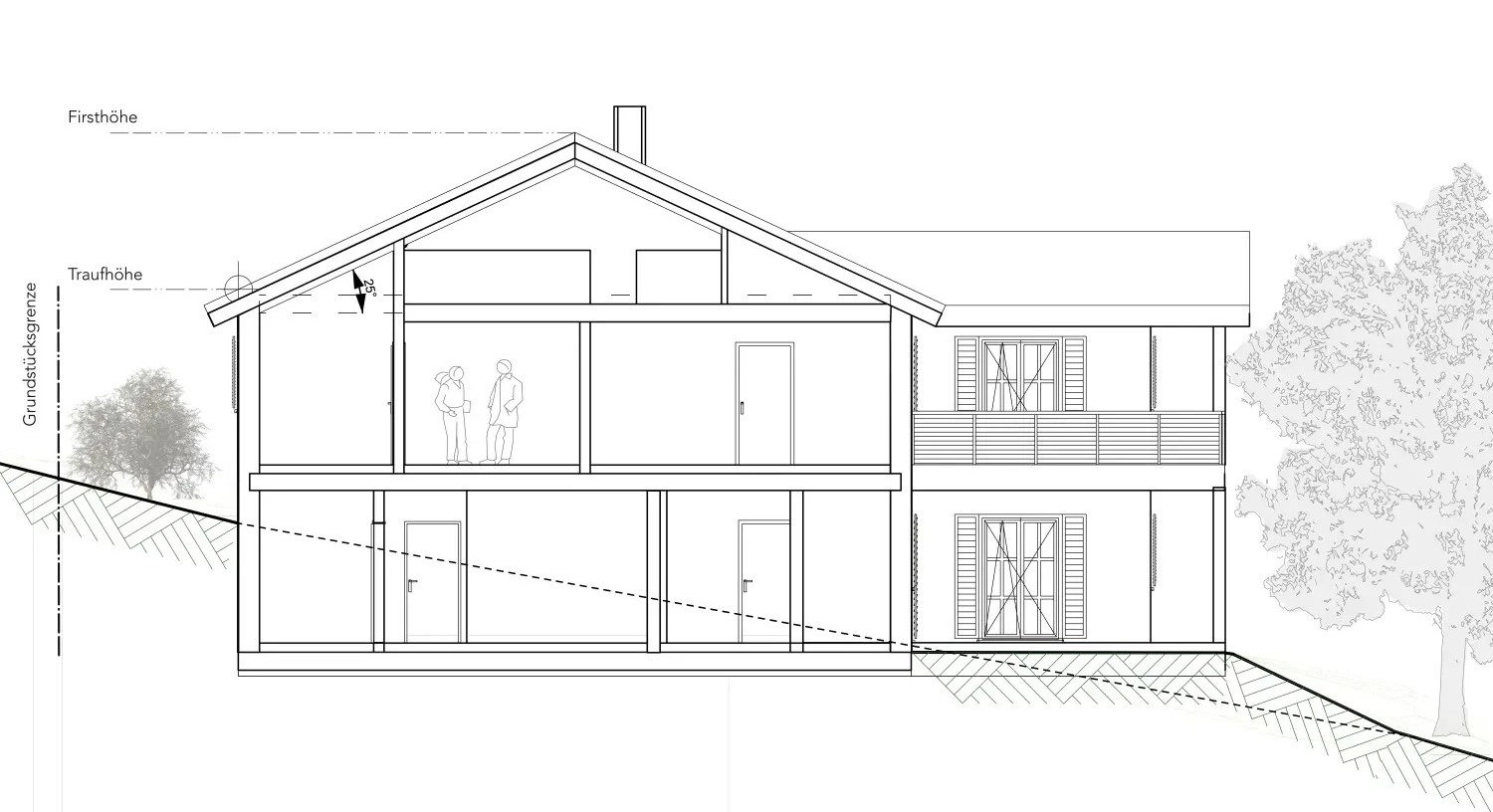 modernes Landhaus in Hanglage von Sandra Johnson Architektin & Innenarchitektin