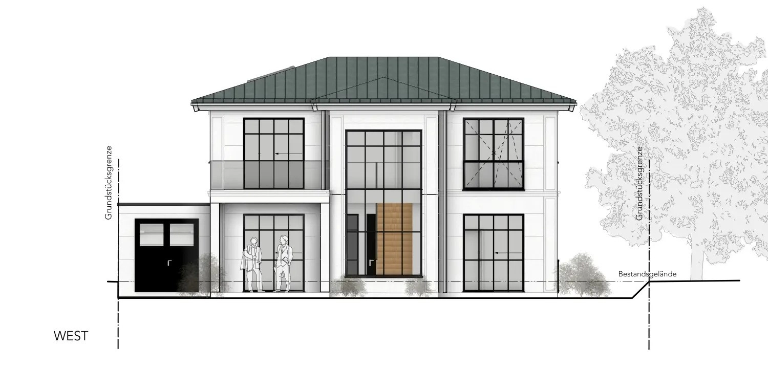 Stadtvilla im Stil der Neoklassizistischen Moderne von Sandra Johnson Architektin & Innenarchitektin