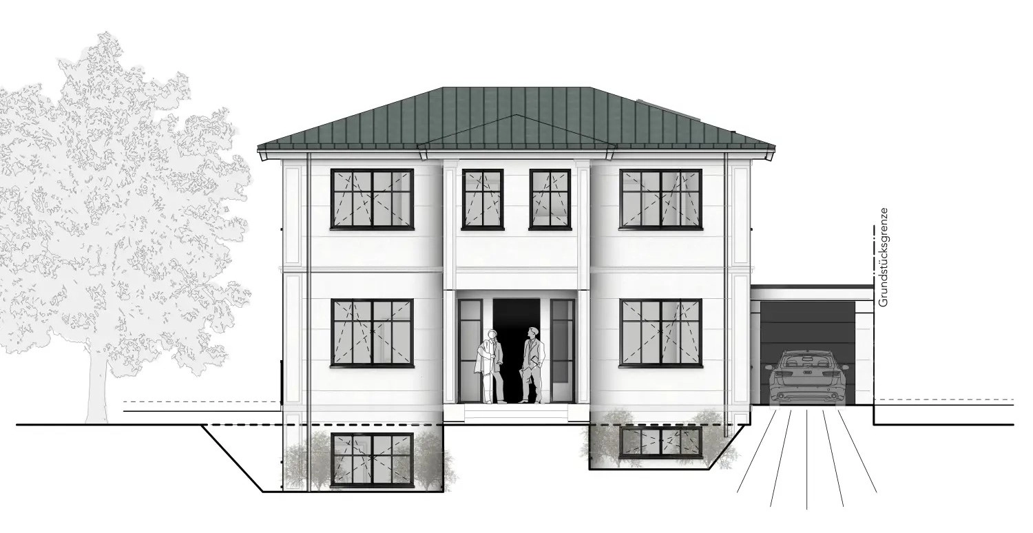 Stadtvilla im Stil der Neoklassizistischen Moderne von Sandra Johnson Architektin & Innenarchitektin