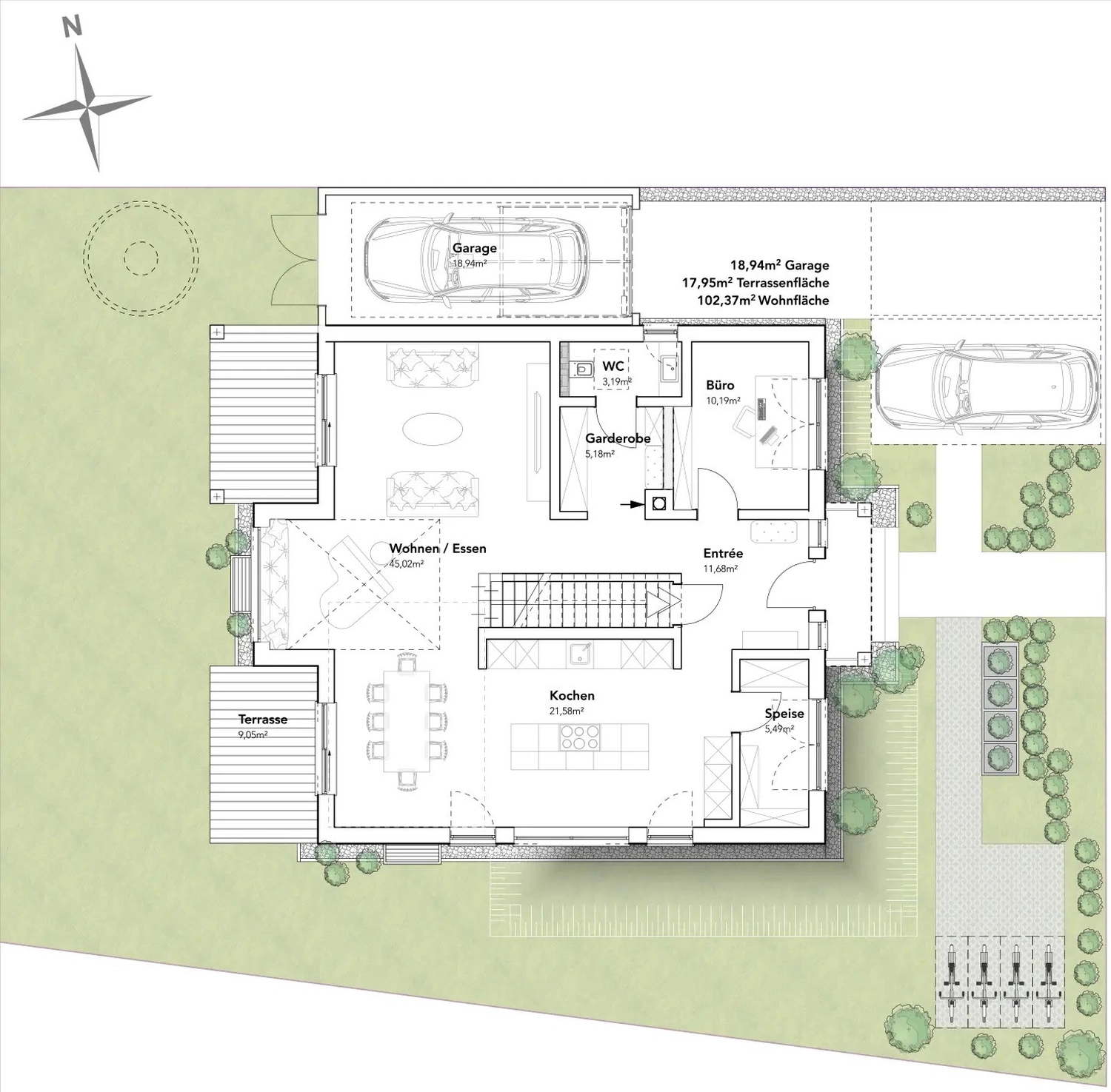 Stadtvilla im Stil der Neoklassizistischen Moderne von Sandra Johnson Architektin & Innenarchitektin
