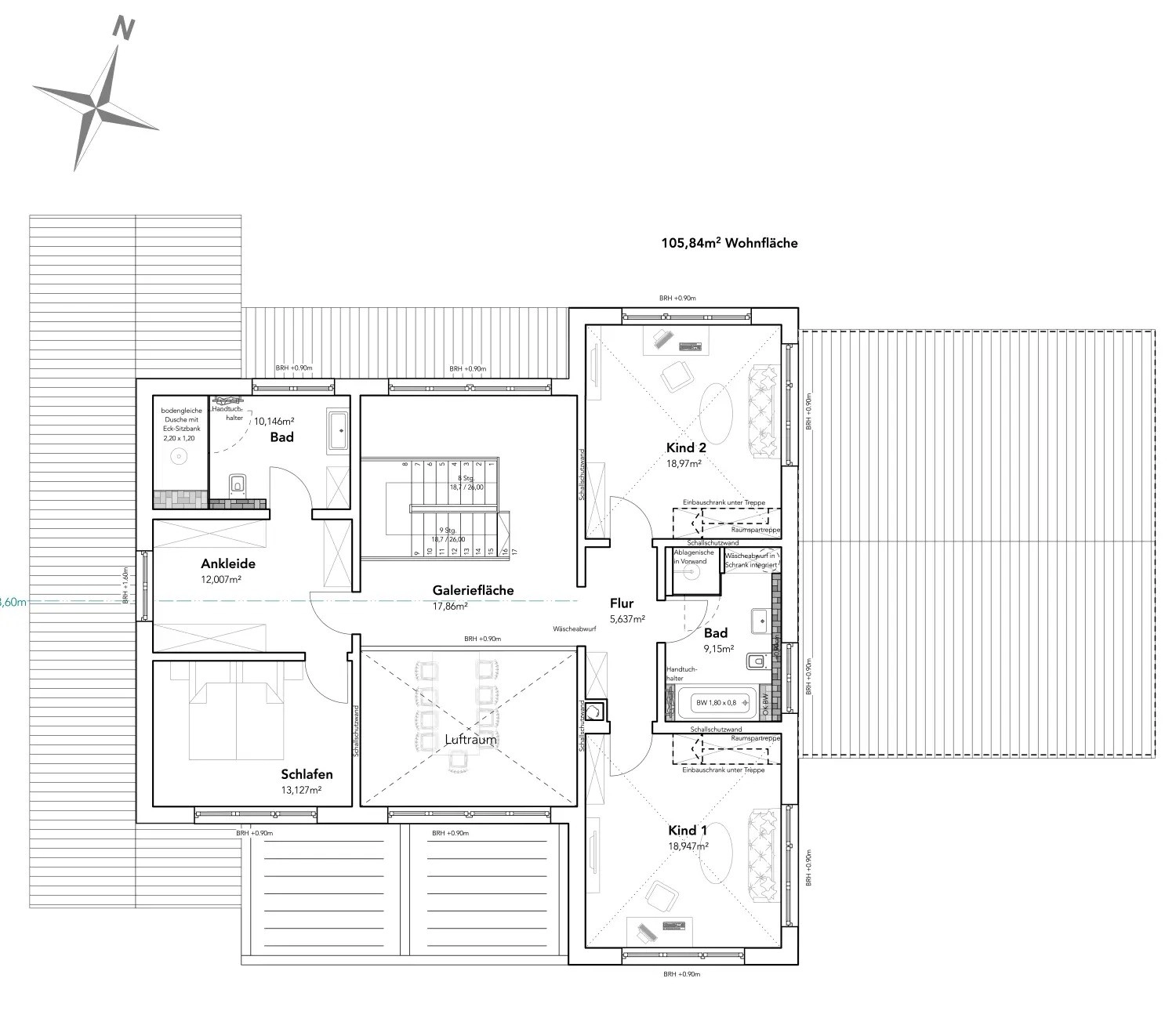 Modernes Hofhaus mit Naturstein von Sandra Johnson Architektin & Innenarchitektin