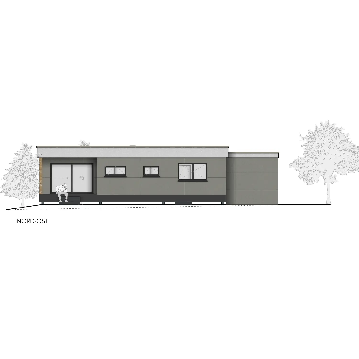 Bungalow in Modulbauweise mit Carport von Sandra Johnson Architektin & Innenarchitektin