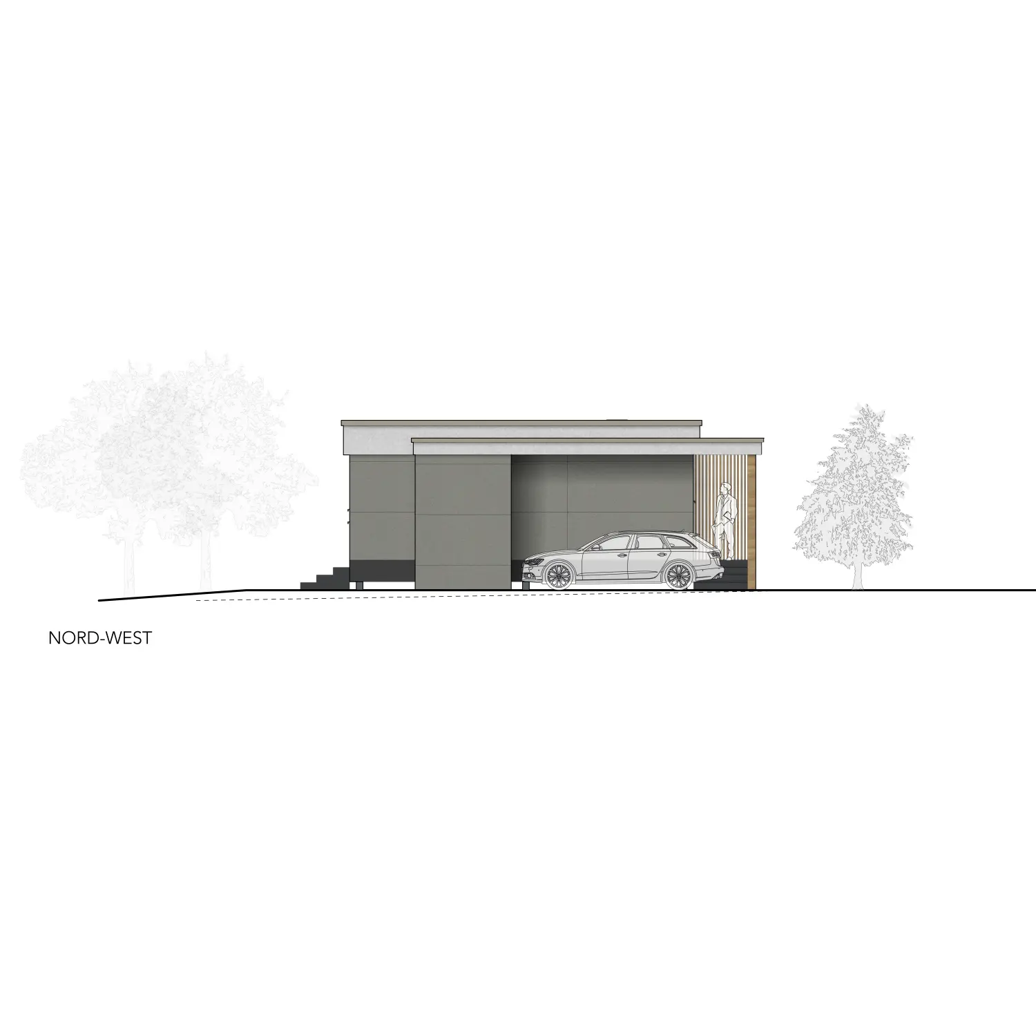 Bungalow in Modulbauweise mit Carport von Sandra Johnson Architektin & Innenarchitektin