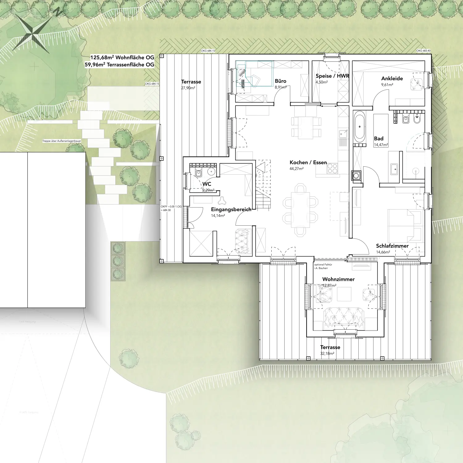 modernes Landhaus in Hanglage von Sandra Johnson Architektin & Innenarchitektin