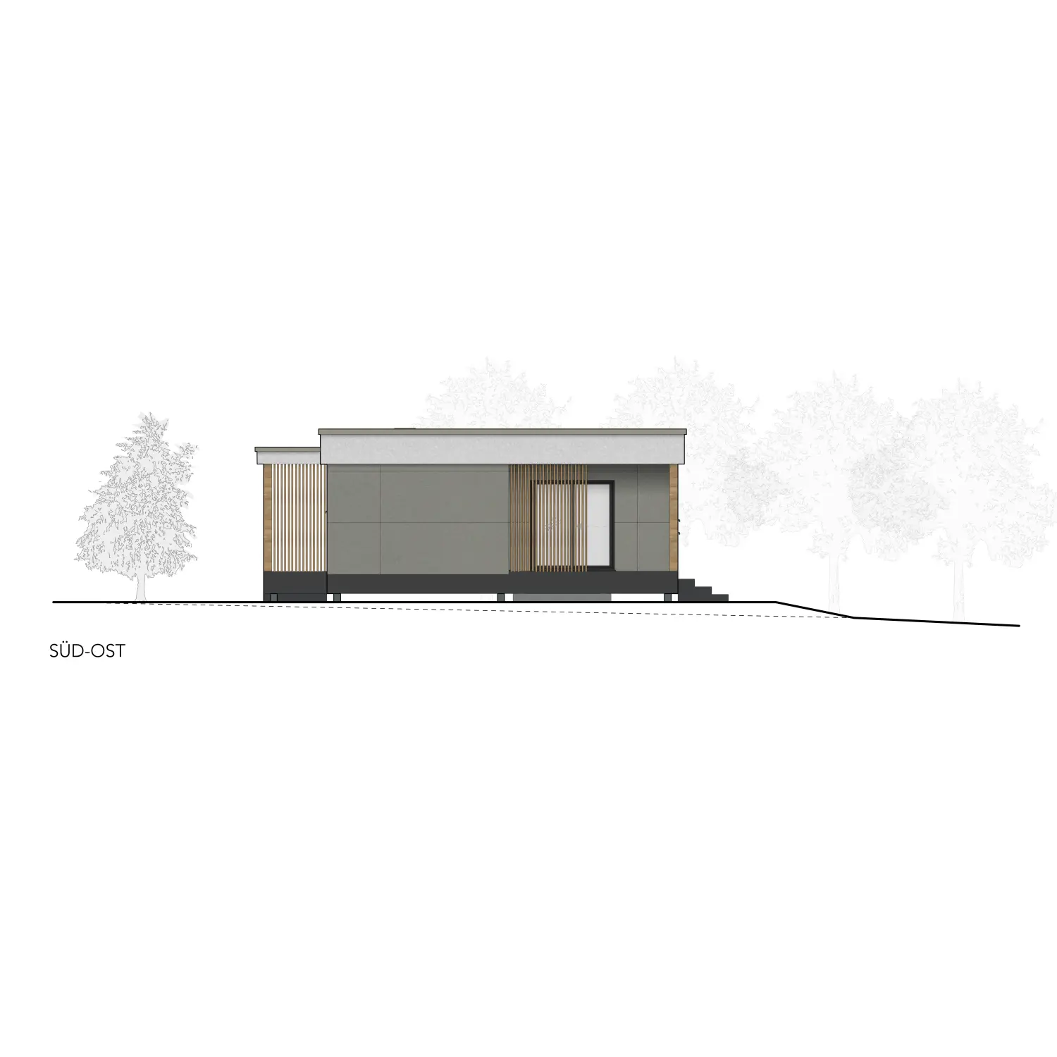 Bungalow in Modulbauweise mit Carport von Sandra Johnson Architektin & Innenarchitektin