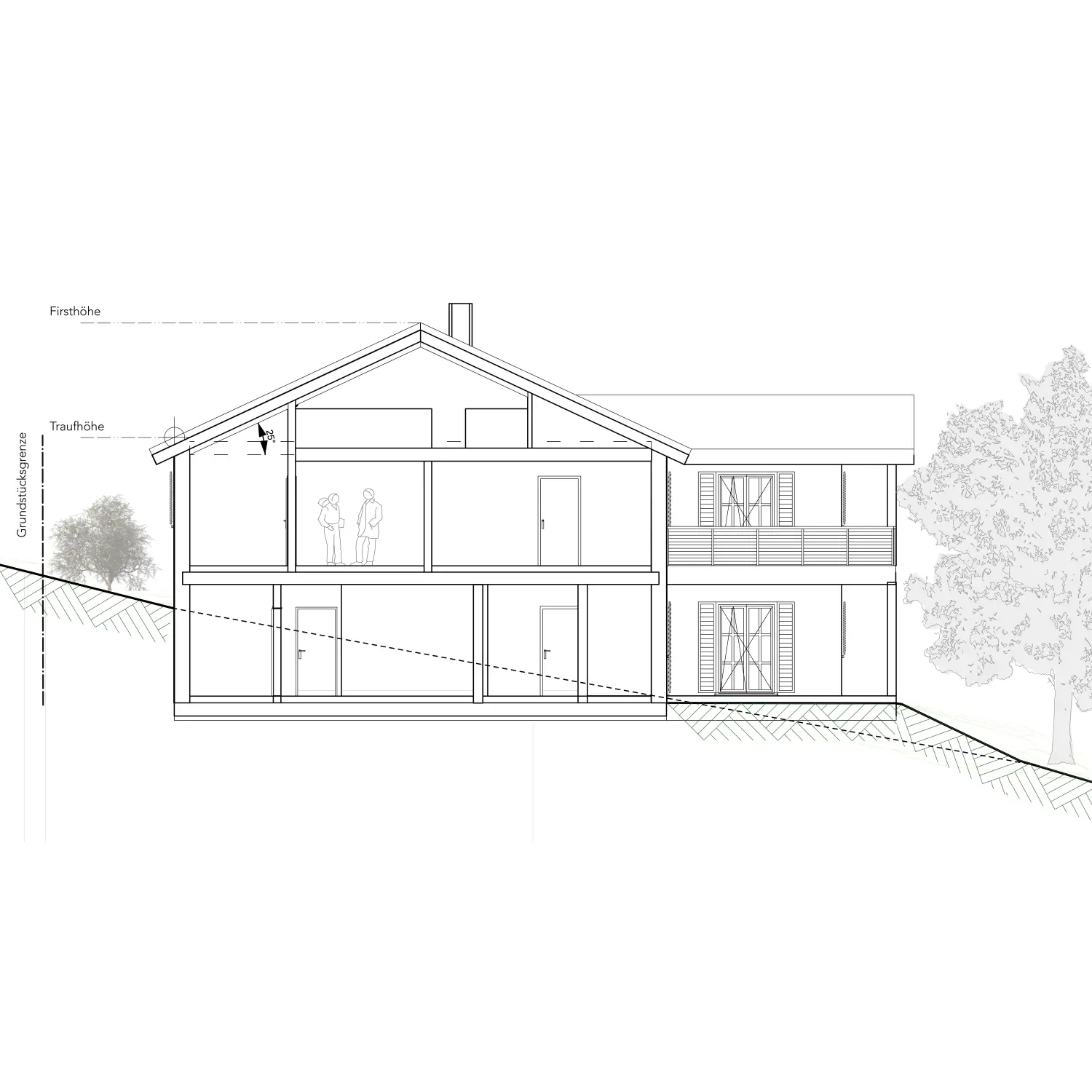 modernes Landhaus in Hanglage von Sandra Johnson Architektin & Innenarchitektin