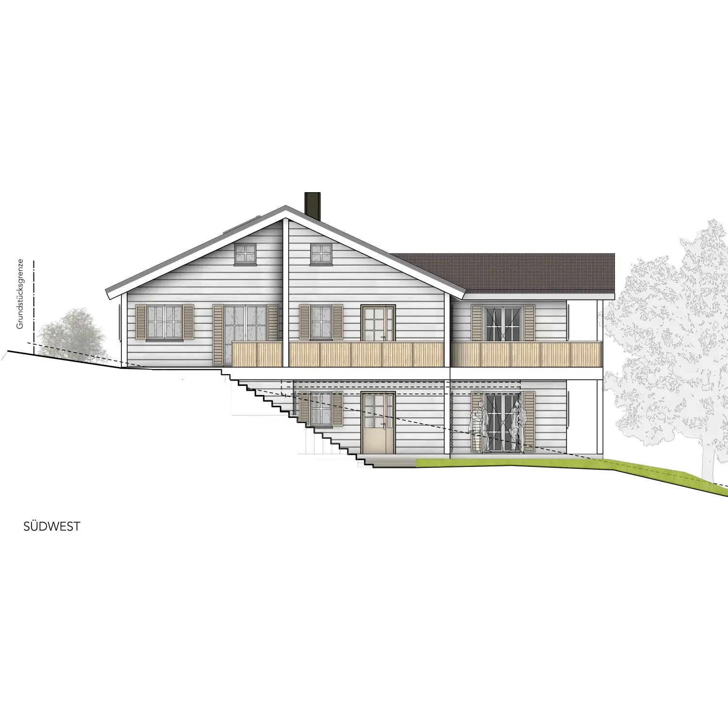 modernes Landhaus in Hanglage von Sandra Johnson Architektin & Innenarchitektin